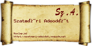 Szatmári Adeodát névjegykártya
